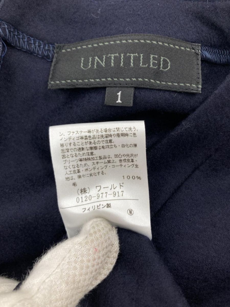 UNTITLED アンタイトル ウール100% Aライン ワンピース size1/紺 ◇■ ☆ djc0 レディース_画像5