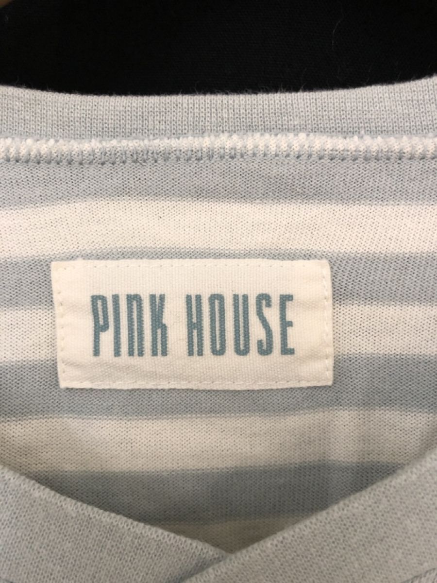 PINK HOUSE ピンクハウス ボーダー Tシャツ sizeM/白ｘ水色 ■◆ ☆ cjc7 レディース_画像3