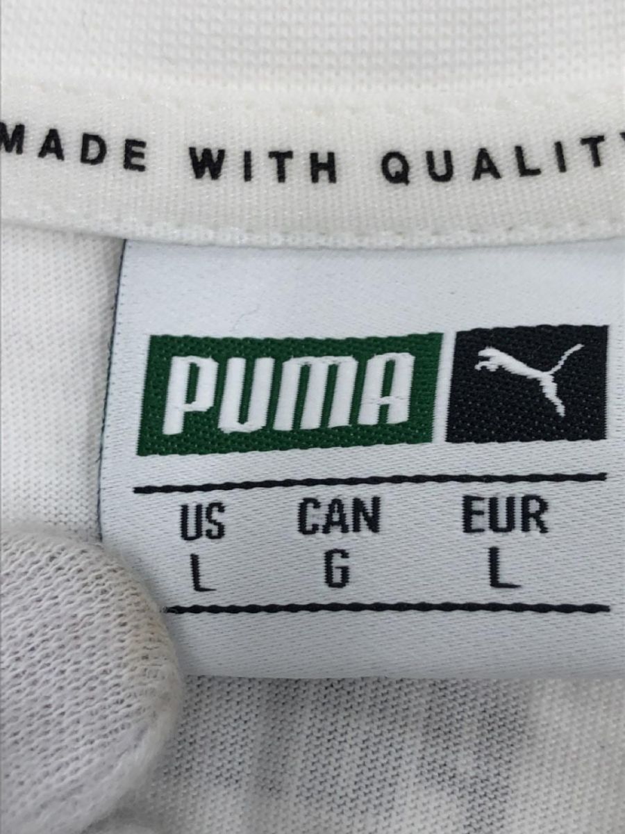 PUMA プーマ 綿100％ 刺繍 Tシャツ sizeL/白 ■◆ ☆ ddb3 メンズ_画像3