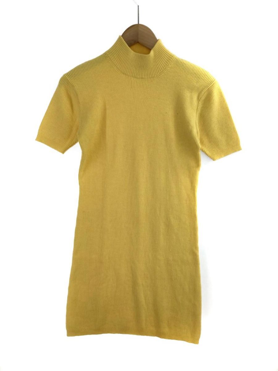 VICKY Vicky wool 100% knitted One-piece yellow *# * dkb3 lady's 