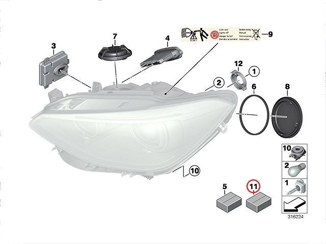 ヘッドライト リペアキット BMW 1シリーズ F20 116i 118i M135i 1A16 1B30の画像2