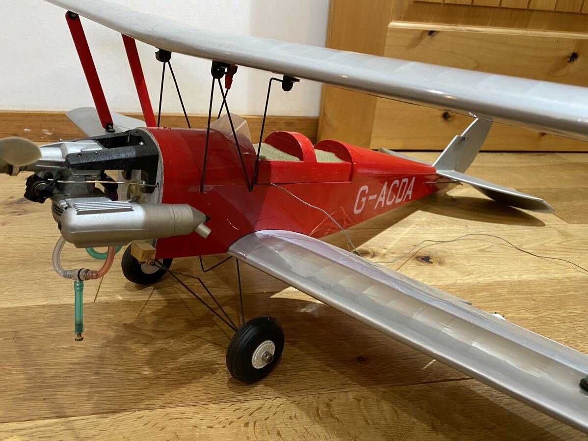 ★ラジコン飛行機★G ACDA★TIGERMOTH ★GP★ OS★動作未確認 エンジン式タイガーモス複葉機★木製飛行機 機体★部品取 現状品 ジャンク品の画像1