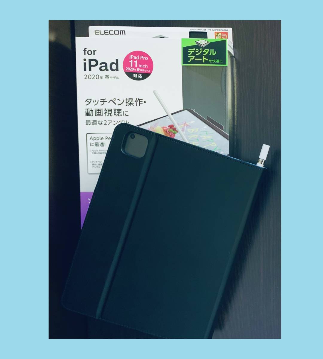 ◆新品 iPad レザーケース ブラック（手帳 型 カバー 格安 便利 保護 耐衝撃 人気 デザイン 良い ipad Pro 11インチ 2020年　...._画像6