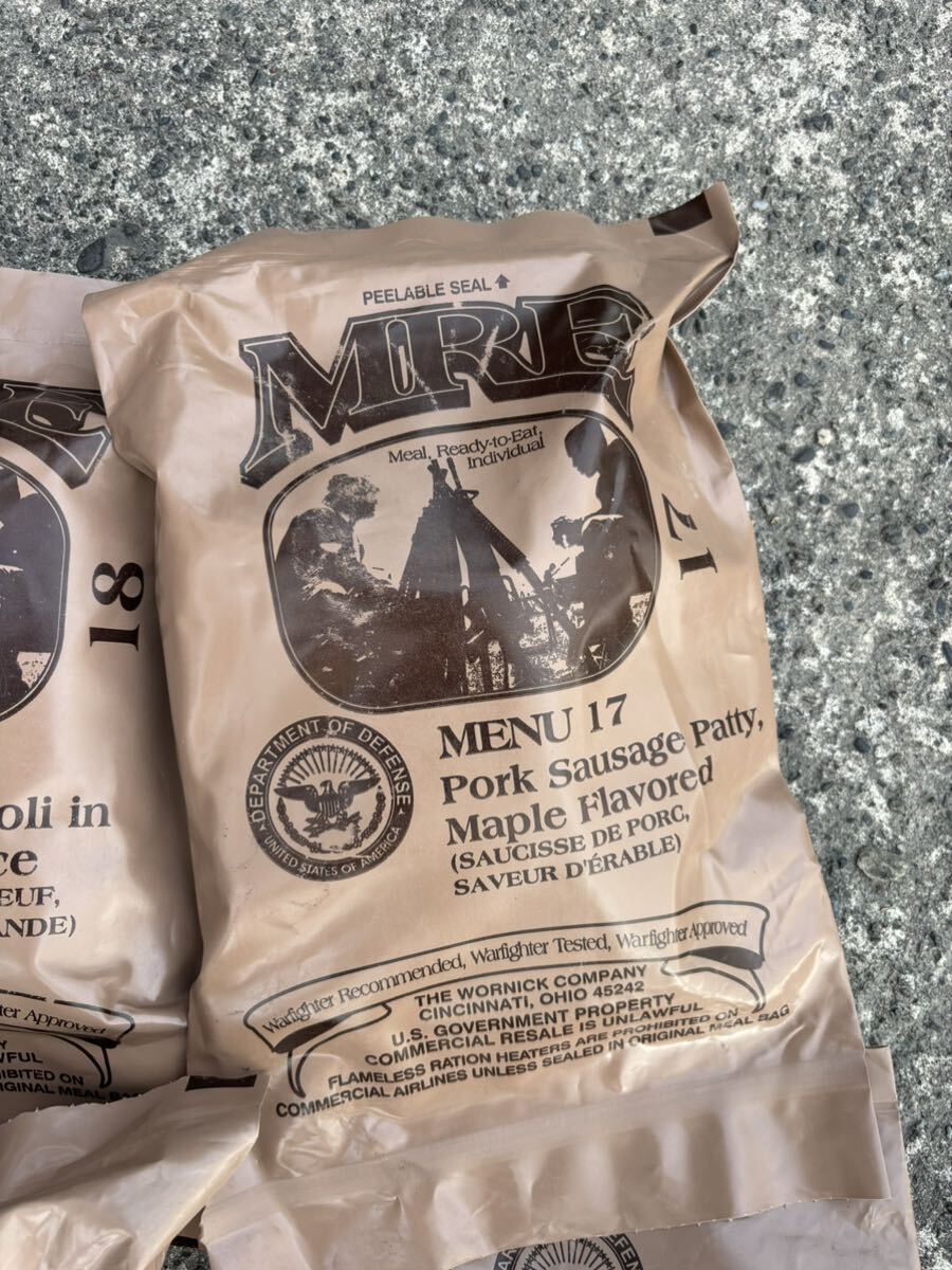 アメリカ軍 戦闘糧食 MRE 米軍放出品 製造年不明 コレクション  4個セットの画像3