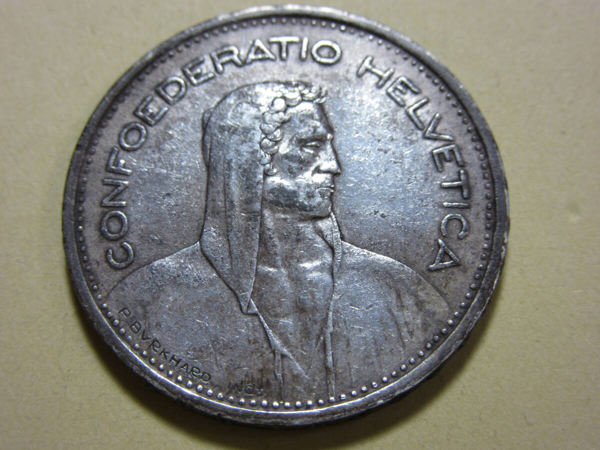 ２、スイス ５FR銀貨 １９５４年 １４，９９ｇの画像5
