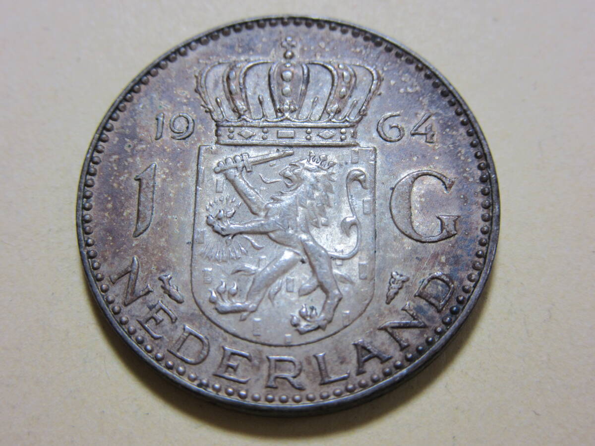 ４、オランダ １G銀貨 １９６４年 ６，５５ｇの画像3