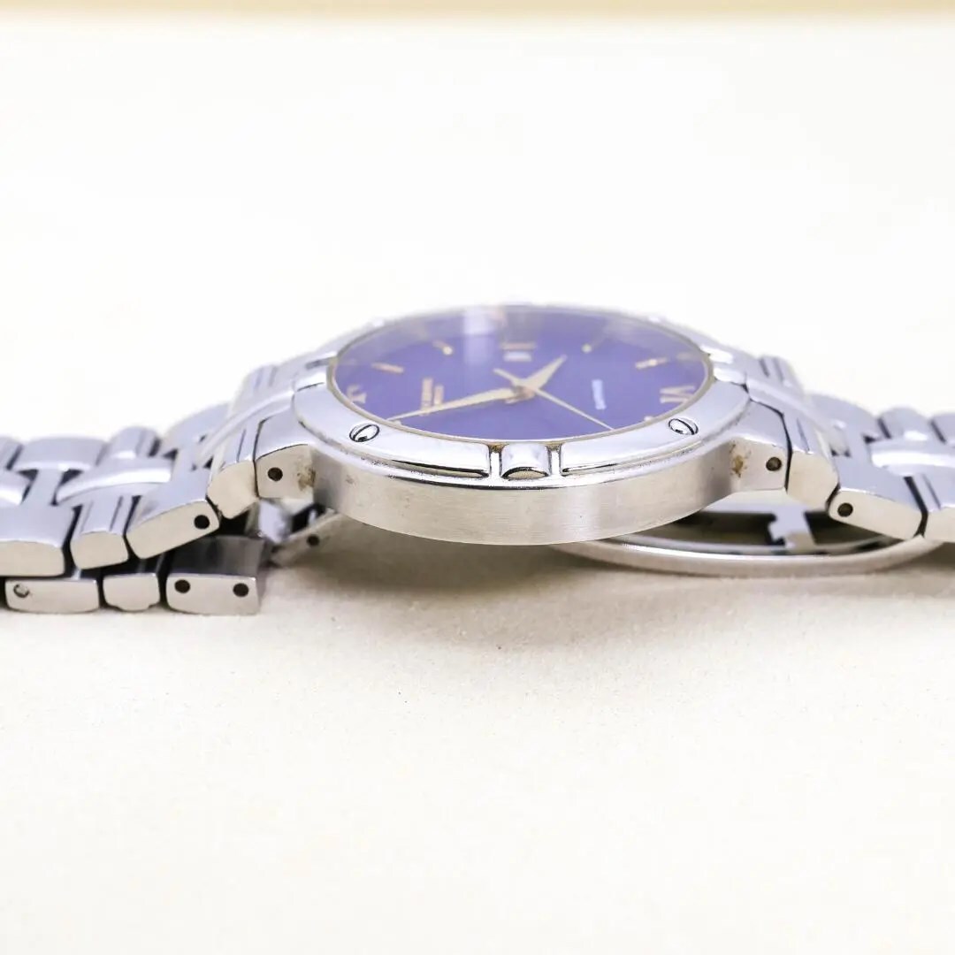 《美品》 TECHNOS 腕時計 ブルー サファイア メンズ QZ ラウンド h