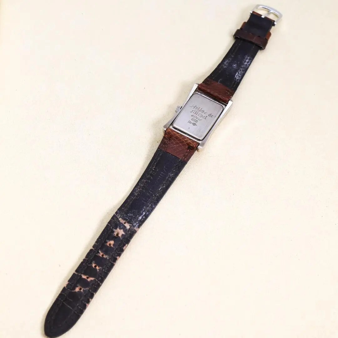 ◆美品 稼働 ヘレンミッシェル 腕時計 V925刻印 レザー シルバー b_画像10