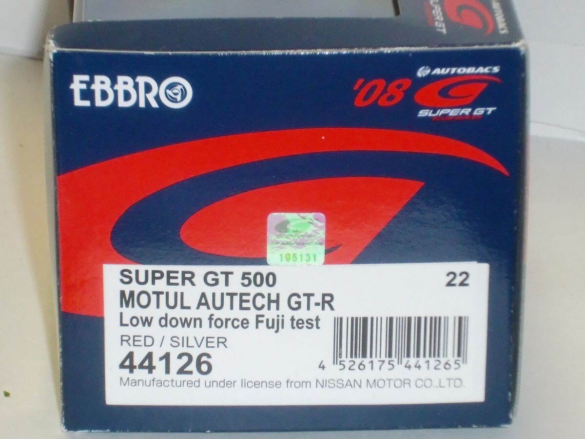 ☆1/43 EBBRO SUPER GT500 MOTUL AUTECH GT-R (Low Down force Fuji test) No.22 赤/銀_画像3