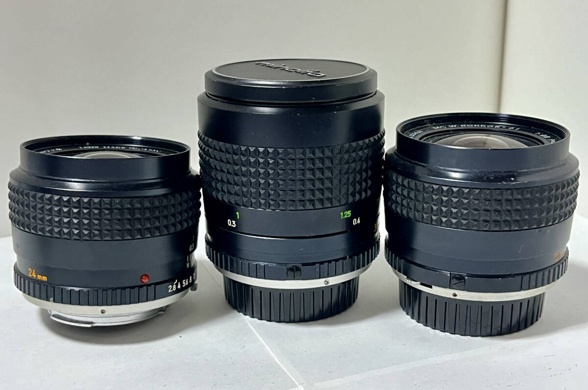 【3点】ミノルタ MINOLTA LENS MC W.ROKKOR-SI 24mm F2.8 MC W.ROKKOR-HH 35mm F1.8 単焦点レンズ 一眼レフカメラレンズまとめ_画像2