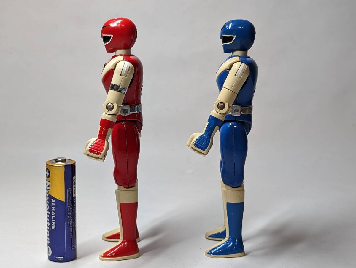  Bandai poppy Hikari Sentai Maskman red mask man blue mask man Chogokin 1987 year that time thing 2 body together 3645