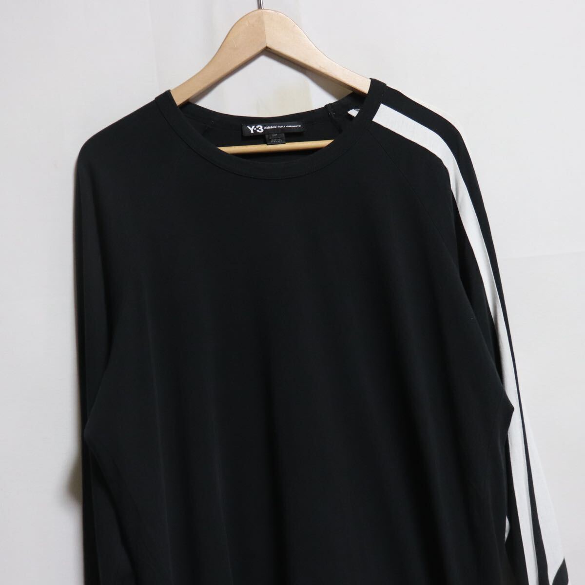  rare [Yohji Yamamoto adidas Y-3]3stripe Logo long sleeve cut and sewn T-shirt / Yohji Yamamoto Adidas wa chair Lee / shirt 