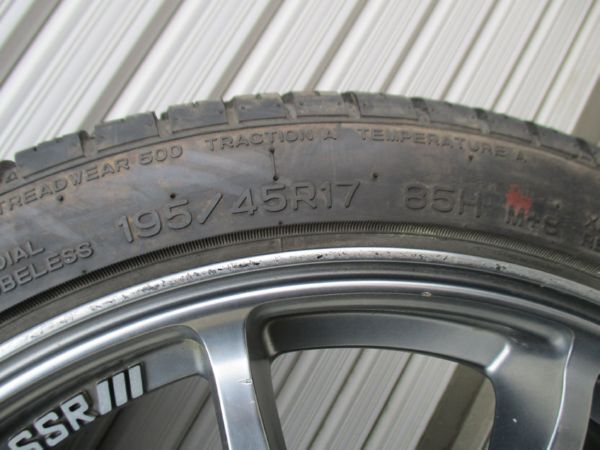 ★☆SSRIII GTV02 17×7J 4H/100 +50 ナンカン 195/45R17 85H 2020年製 1本 アルミホイールセット 送料込 T38960319☆★_画像10