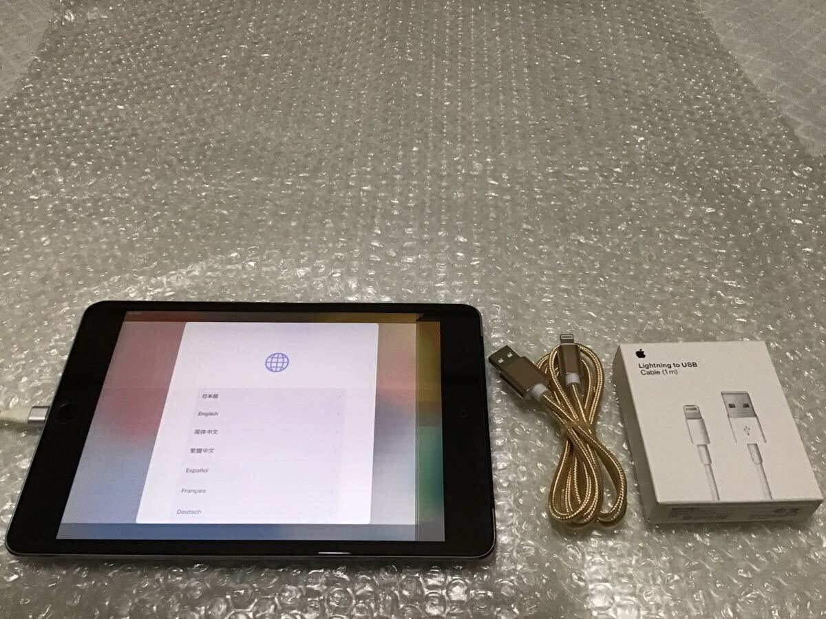 【液晶ジャンク】Apple iPad mini 4 Wi-Fi+Cellular A1550 スペースグレイ 128GB『送料無料』レザーケース+電池パック+充電ケーブル1m付きの画像9