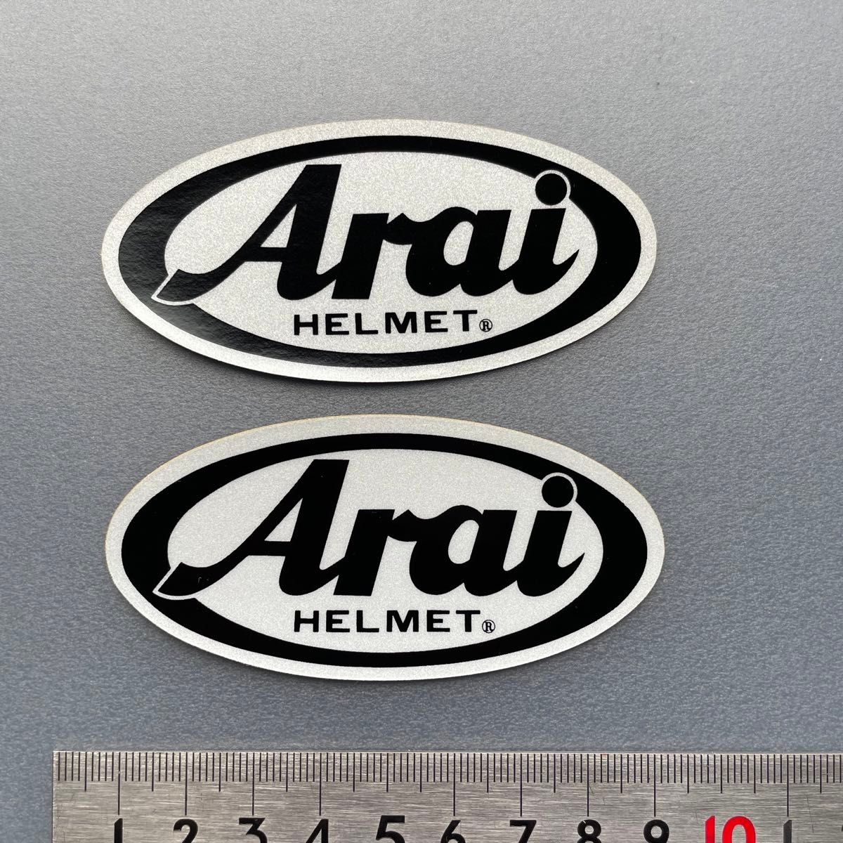 Arai　反射ステッカー２枚　未使用 当時物　1980年代　デッドストックバイクレーシング旧車自動車ビンテージオートバイステッカー