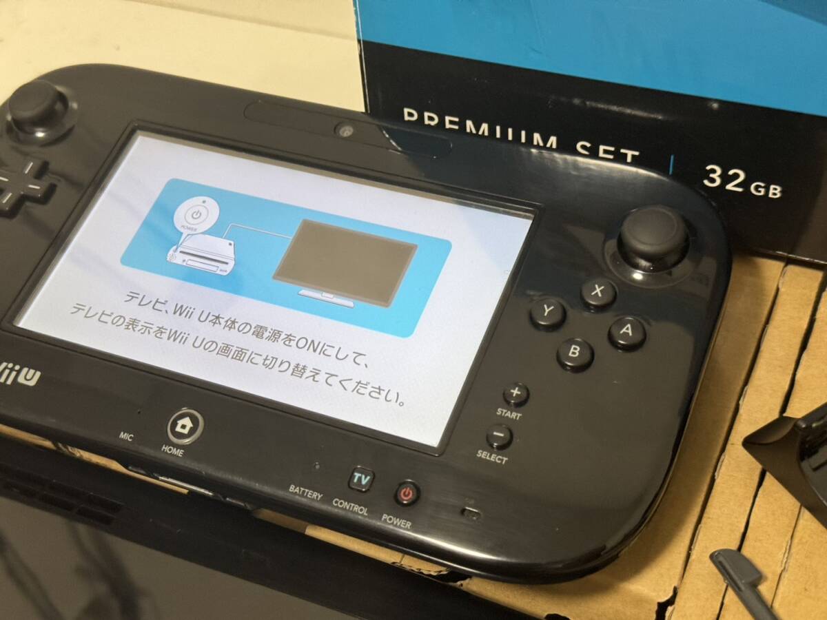 【任天堂 Wiiu 本体セット【プレミアム セット】クロ HDD容量 32GB ゲームパッド アダプタ】_画像4