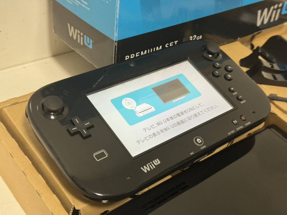 【任天堂 Wiiu 本体セット【プレミアム セット】クロ HDD容量 32GB ゲームパッド アダプタ】_画像3