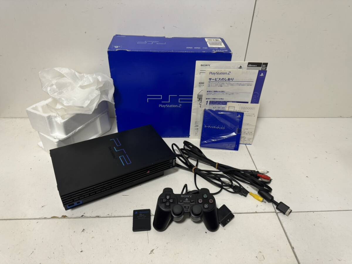 【完品】【ソニー PS2 本体セット SCPH-10000 ブラック メモリーカード コントローラー 】_画像1