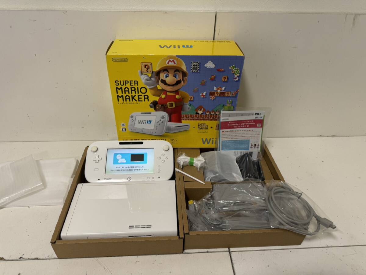 [ nintendo Wiiu body set [ super Mario Manufacturers set ] white 32GB game pad adapter ]