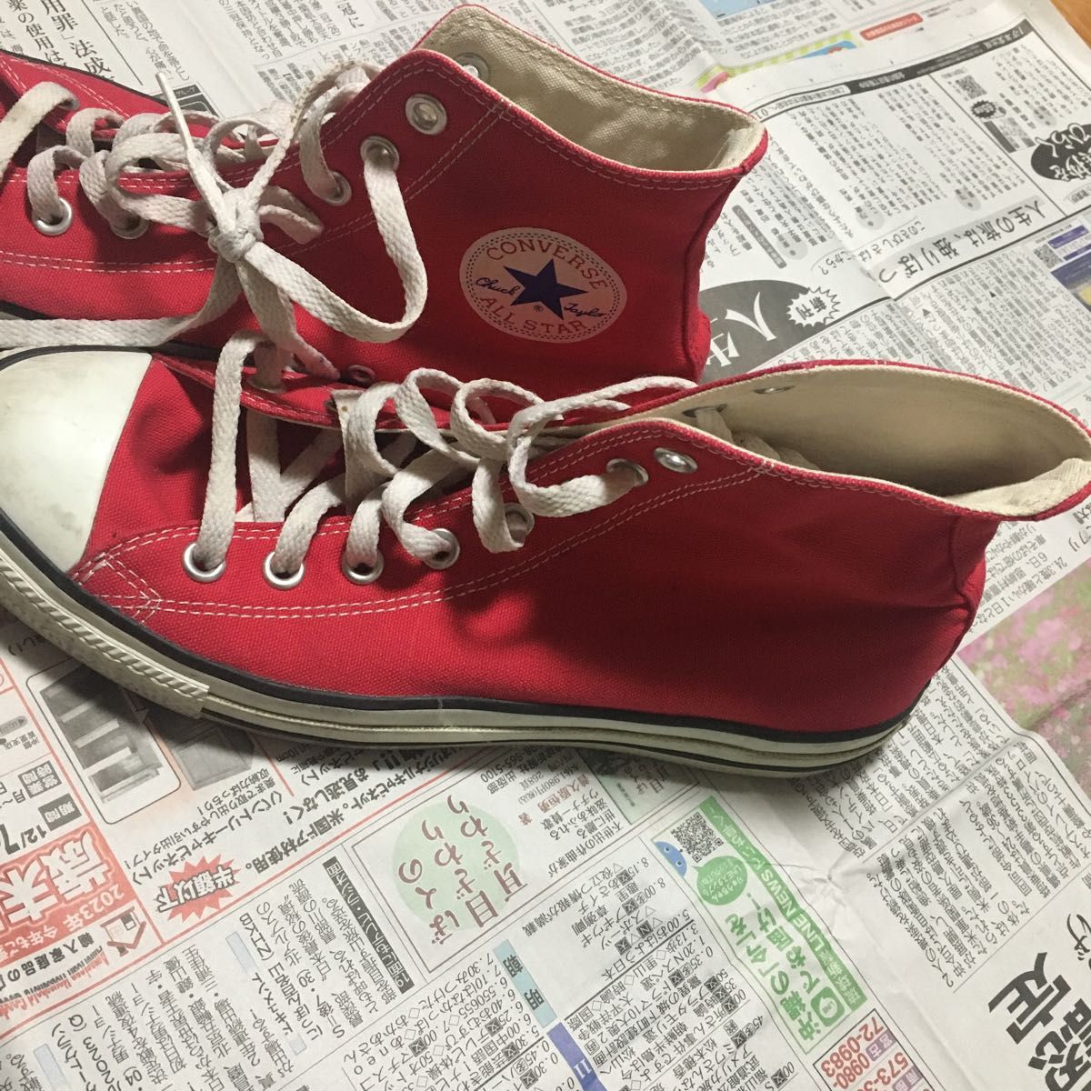 コンバース ハイカット スニーカー 8 26cm 赤 converse