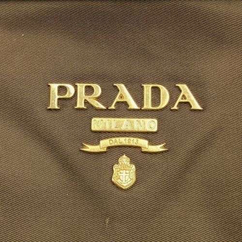 プラダ トートバッグ ハンドバッグ ロゴ入り カーキ ブラウン ナイロン レザー レディース ウィメンズ PRADA_画像10