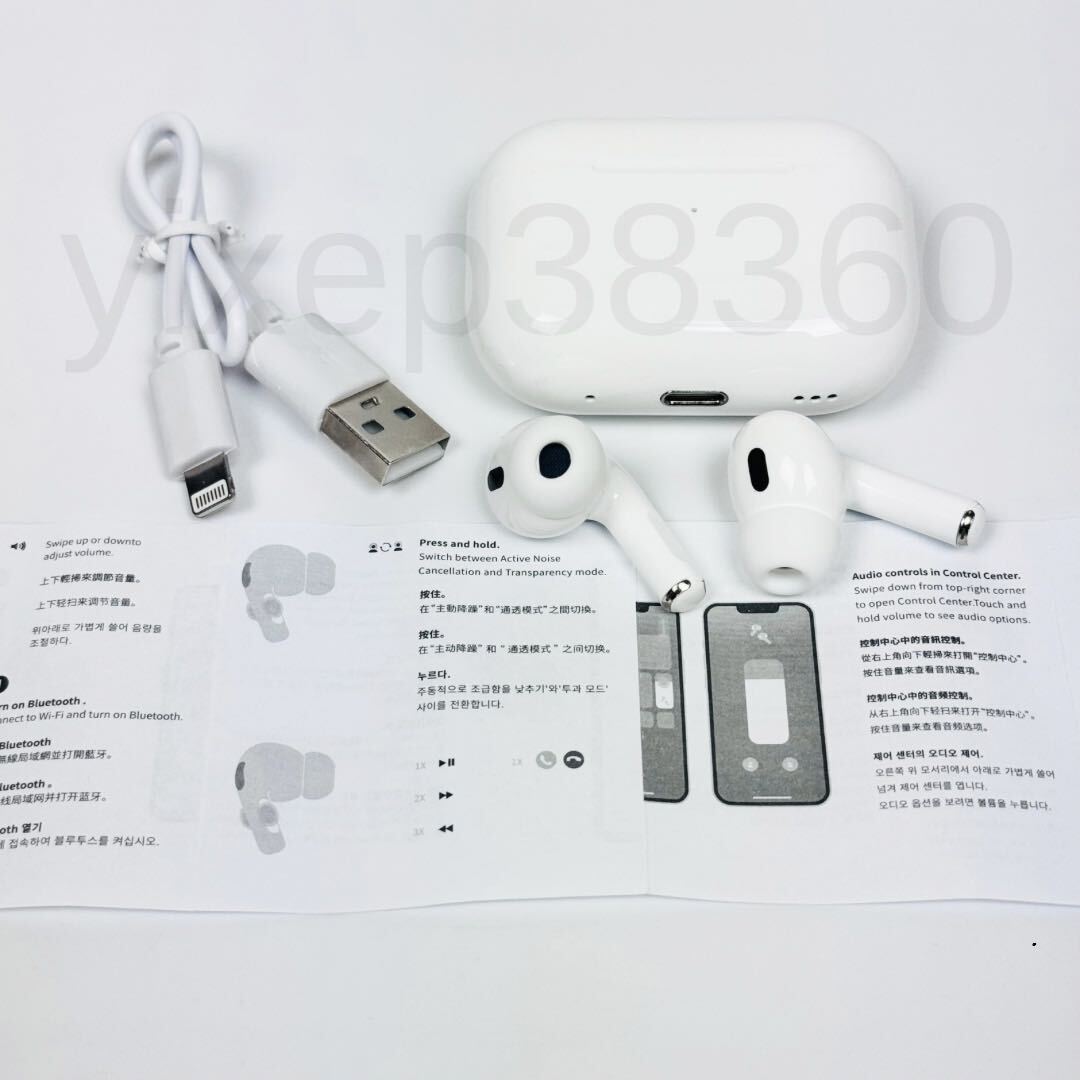 【2024最新型】AirPods Pro 第2世代 代替品 ワイヤレスイヤホン Bluetooth 5.3 TWS 高品質 充電ケース付 Android iPhone X.11 12 13 14 15