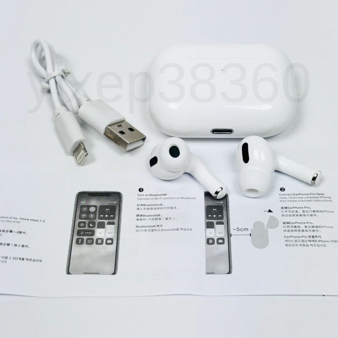 新品 AirPods Pro 第1世代 代替品 ワイヤレスイヤホン Bluetooth 5.3 TWS 高品質 充電ケース付 PC iPad Android iPhone X 11 12 13 14 15 の画像7