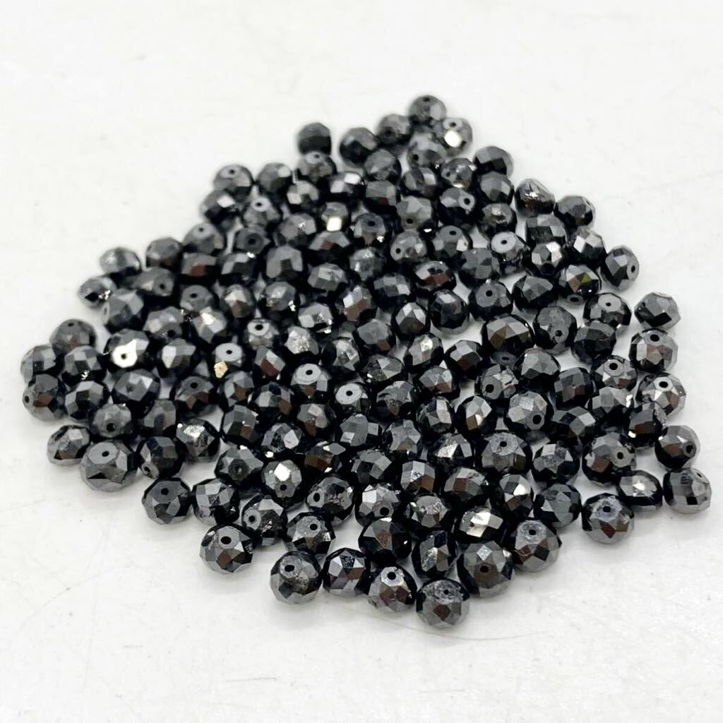 ■ブラックダイヤモンドアクセサリーパーツおまとめ■a重量約10g diamond Diamond Black jewelry necklace accessory parts 両穴 CE0の画像5