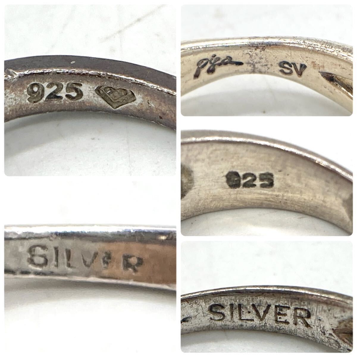 ■ガーネットリング8点おまとめ■a重量約31g garnet ジュエリー jewelry リング ring 指輪 アクセサリー accessory silver CE0の画像6