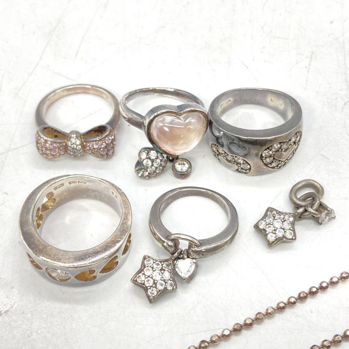 ■フォリフォリ/FolliFollieシルバーアクセサリー15点おまとめ■a重量約80.5g ring ネックレス リング ring accessory silver 925 CE0の画像2