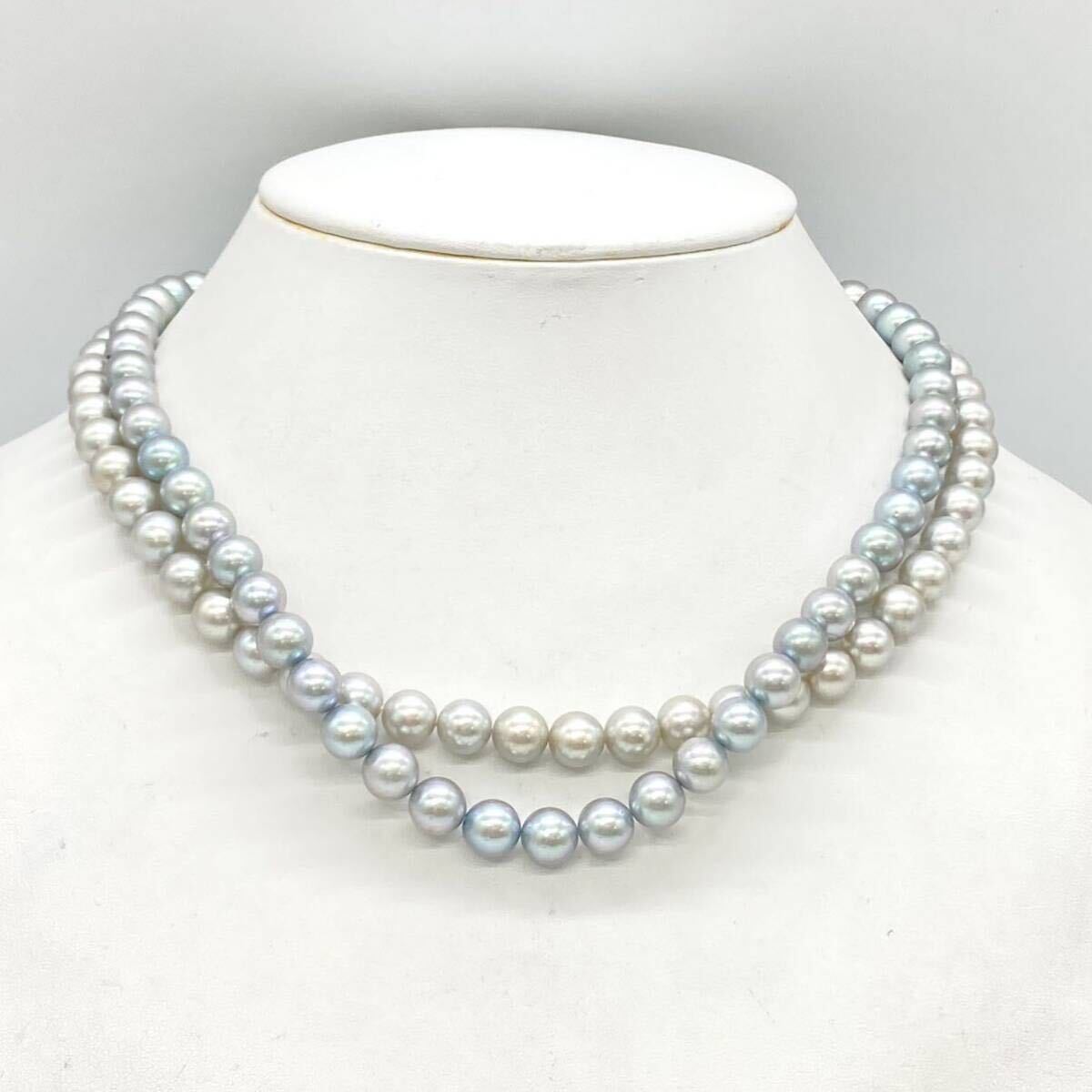 ■アコヤ本真珠ネックレス2点おまとめ■a重量約75g パール pearlネックレス necklace ジュエリー jewelry accessory silver DA0の画像1