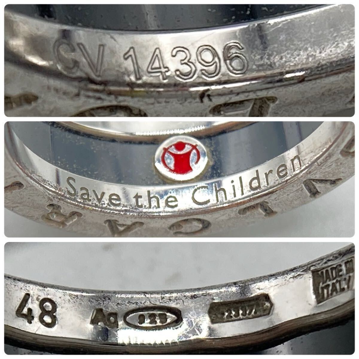 ■BVLGARI/ブルガリリング■a約6g セーブザチルドレン silver ジュエリー jewelry ブレスレット bracelet Ag 925 DA0の画像5