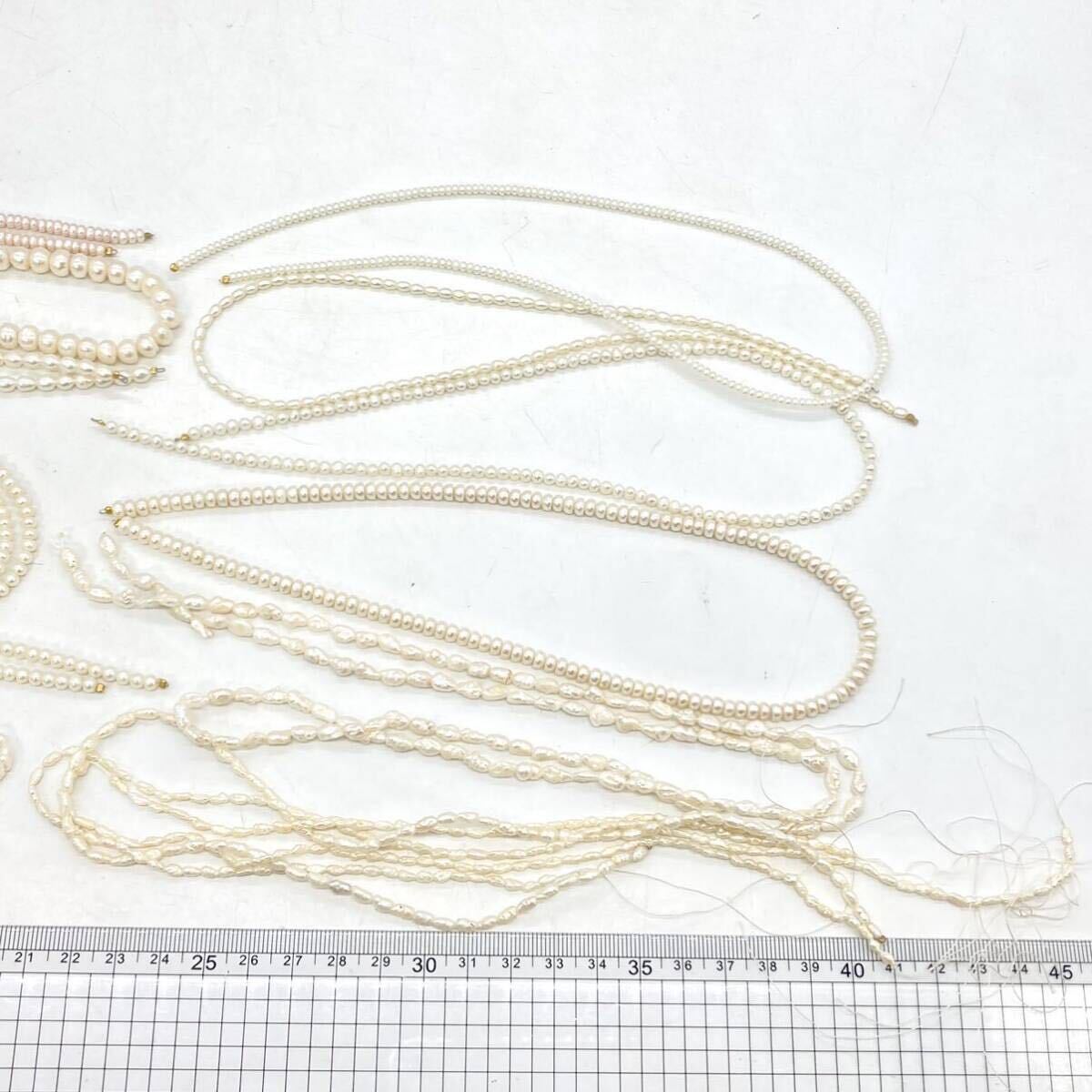 ■淡水パールアクセサリーパーツおまとめ■a重量約161.5g 淡水真珠 ケシ ベビー pearl Pearl necklace accessory ルース DA0の画像4