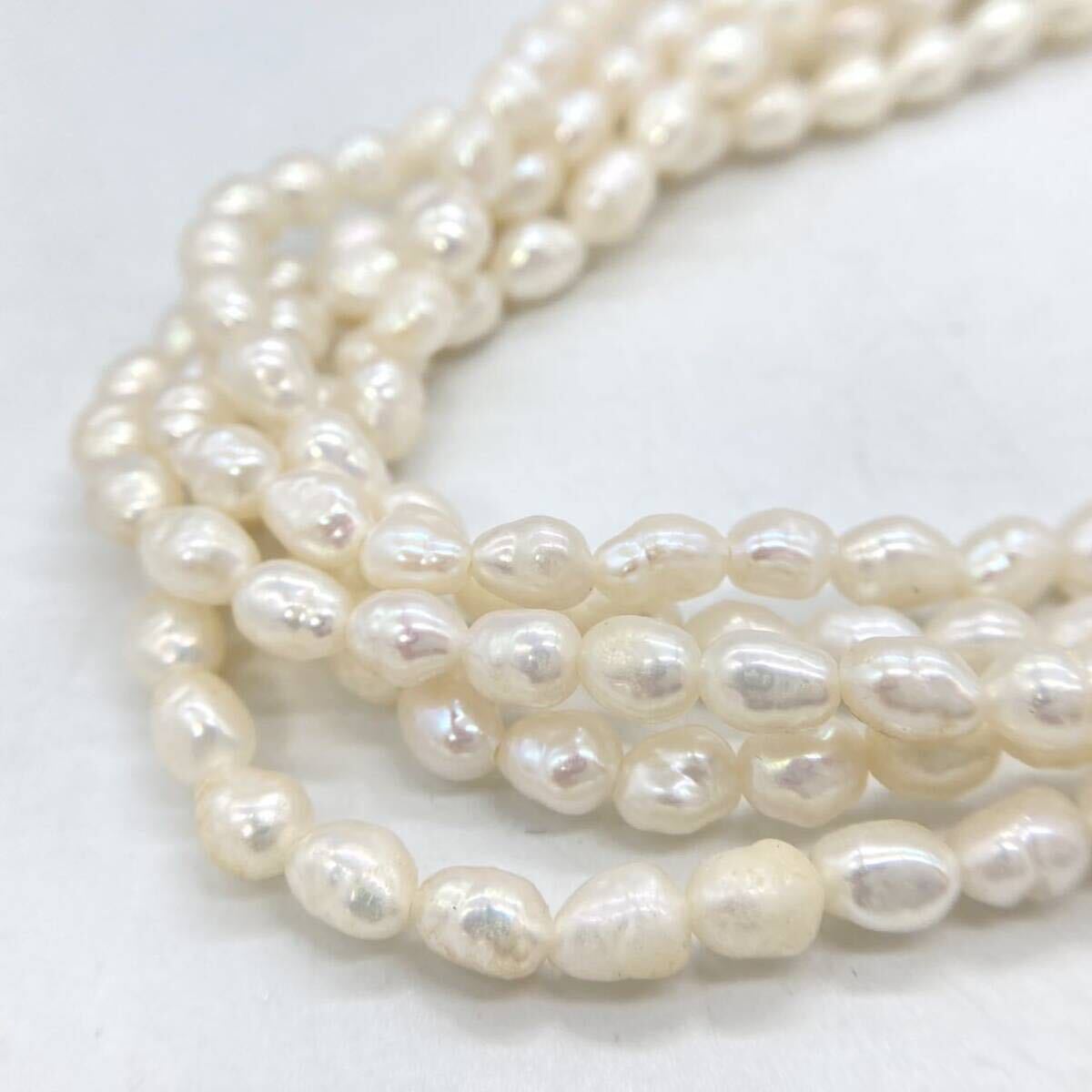 ■淡水パールネックレス5点おまとめ■a約272g 真珠 パール ケシ バロック ネックレス pearl Pearl necklace jewelry silver DA0 の画像5