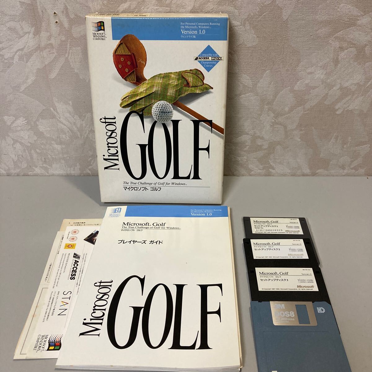 マイクロソフト Microsoft Golf ゴルフゲーム パソコン用ソフト Windows95 ウィンドウズ版バージョン1.0 フロッピーディスク 動作未確認_画像1