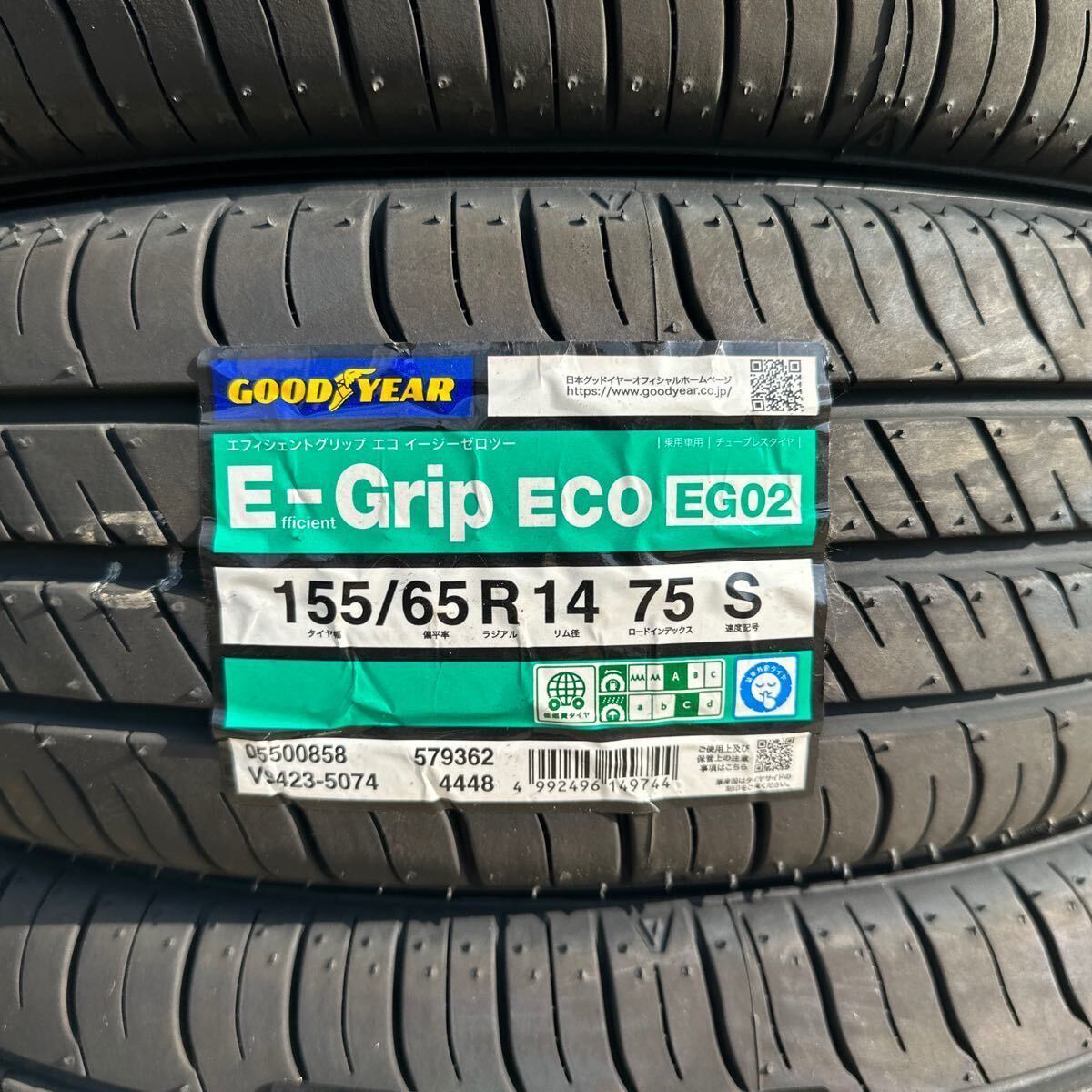 【2024年製】4本送料込み17600円～◆155/65R14 グッドイヤーE-Grip EG02◆155/65-14 ワゴンR タント デイズ N-BOX ラパン N-WGN ムーヴ◆の画像2