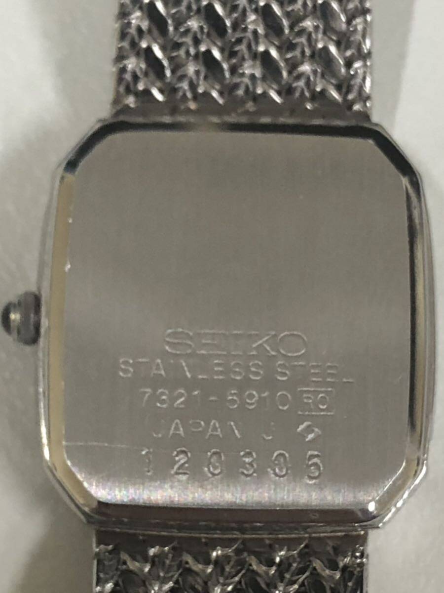 稼働品 SEIKO セイコー Exceline エクセリーヌ 7321-5910 シルバー文字盤 クオーツ レディース 腕時計の画像6