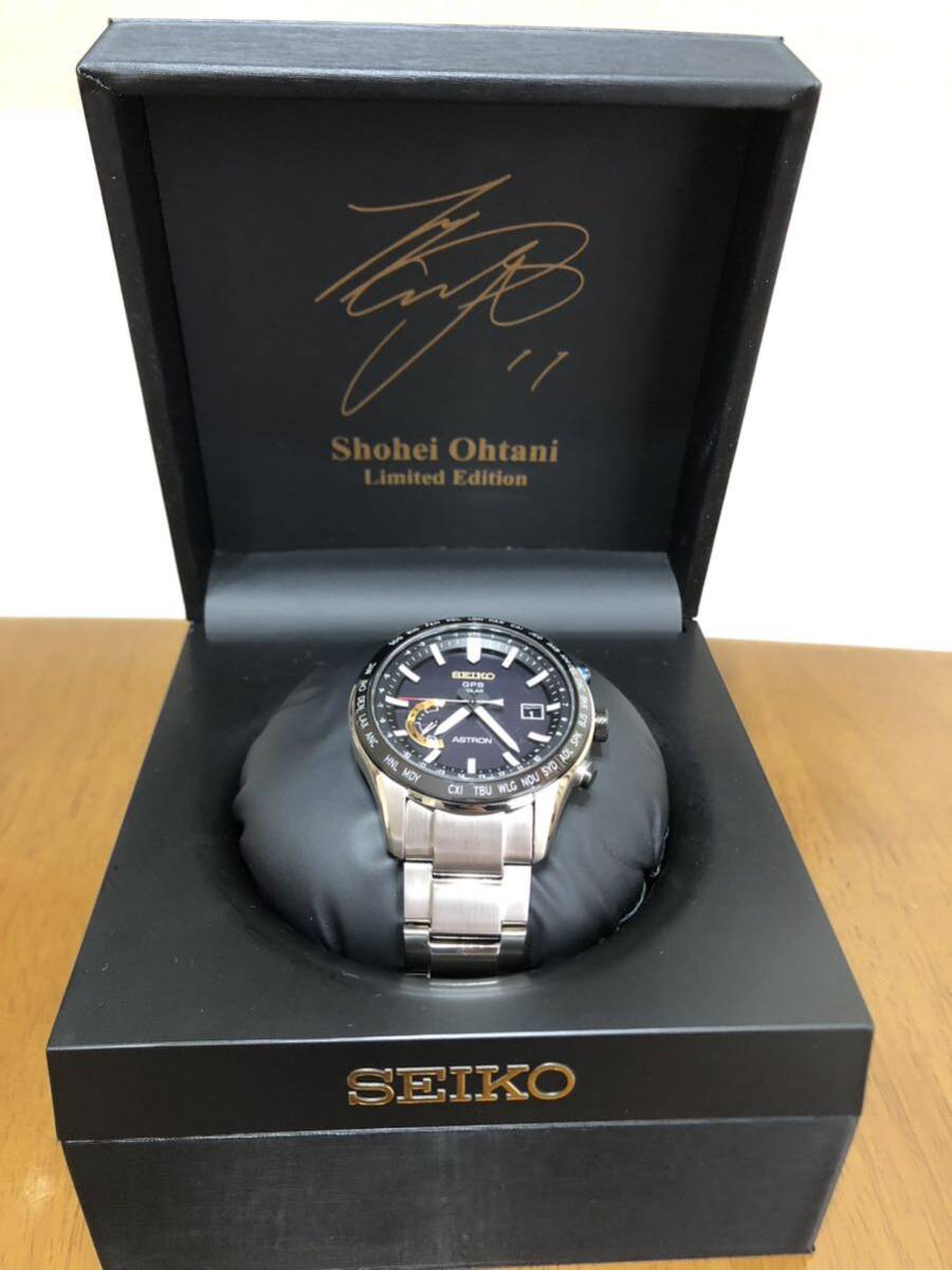 不動 美品 SEIKO セイコー アストロン SBXB119 8X22-0AJ0-2 大谷翔平限定モデル 電波ソーラー メンズ 腕時計 箱・保証書付き_画像1