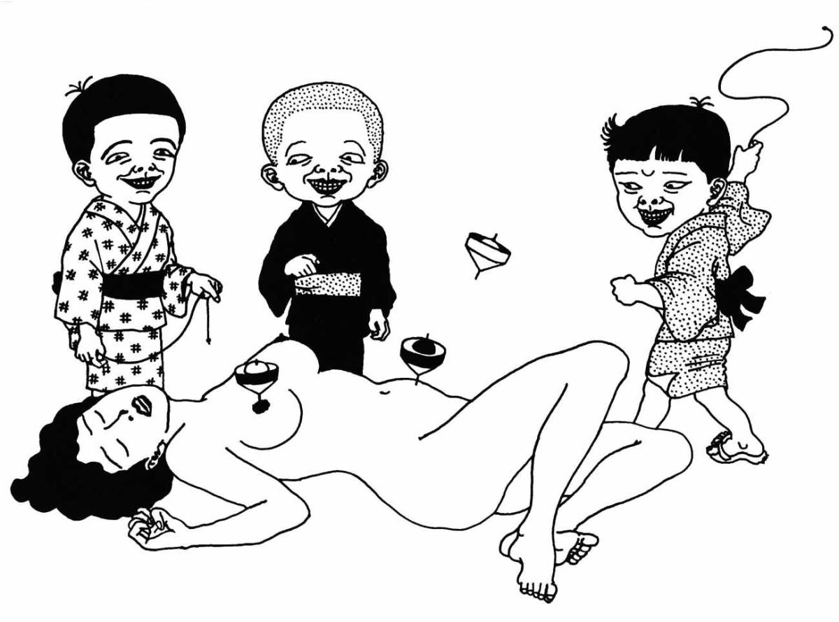 佐伯俊男 「Les premiers dessins de Toshio Saeki 」フランス出版 レトロ エロ グロ 残酷　昭和　市場大介 画集 イラスト 妖怪 春川ナミオ_画像9