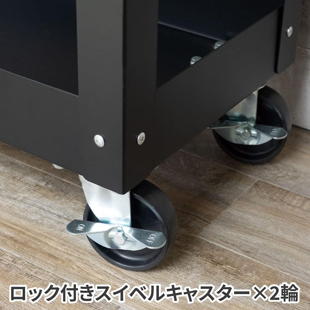 ▽AP ツールワゴン 2段 スライドトップ |▽ カート ツールキャビネット 作業場 収納箱 ▽工具入れ 工具収納 工具箱 整理 道具入れ の画像6