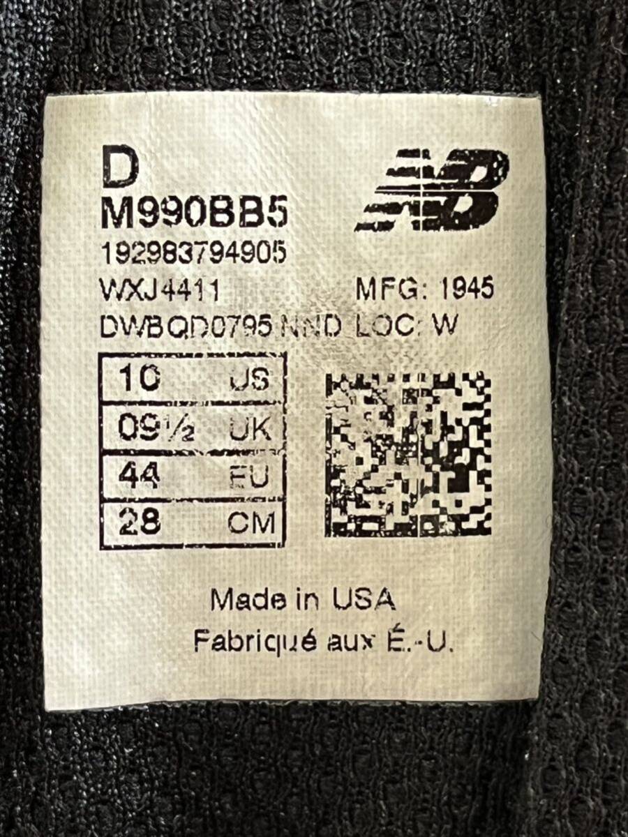 NEW BALANCE M990BB5 トリプルブラック　ニューバランス アメリカ製　MADE IN USA 990V5 _画像10