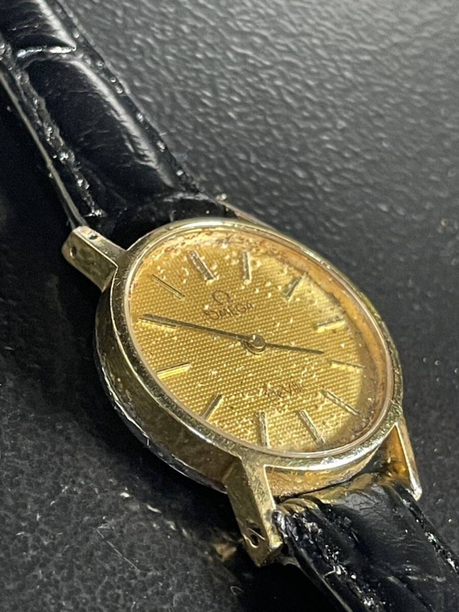 オメガ デビル プッシュ式リューズ ゴールド文字盤 レディース腕時計 OKZ 0222000 3YBT_画像3