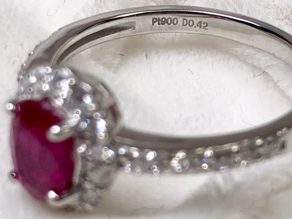 ◆【GIA鑑別付】☆★新品★☆ ビルマ産 天然ルビー 1.03ct ダイヤモンド 高級リング D0.42ct/Pt900 Bruma Ruby Ring◆_画像8