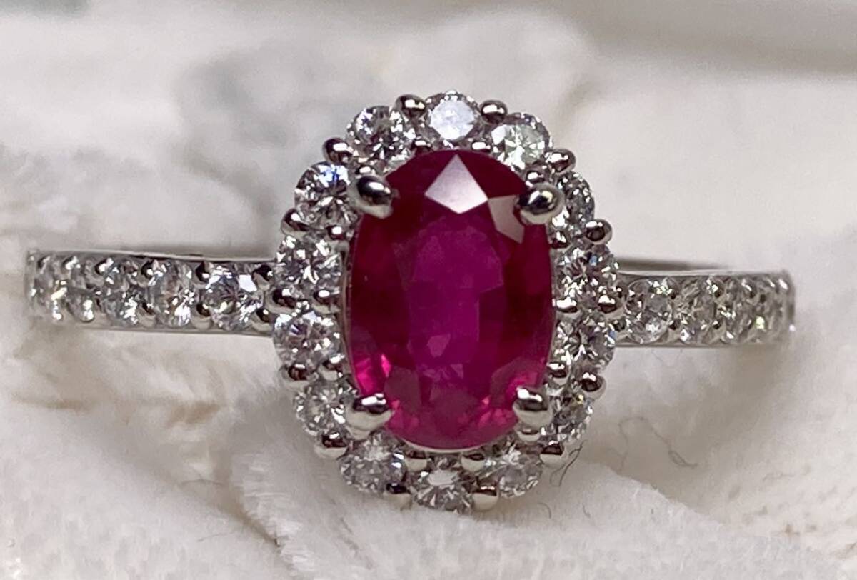 ◆【GIA鑑別付】☆★新品★☆ ビルマ産 天然ルビー 1.03ct ダイヤモンド 高級リング D0.42ct/Pt900 Bruma Ruby Ring◆_画像4