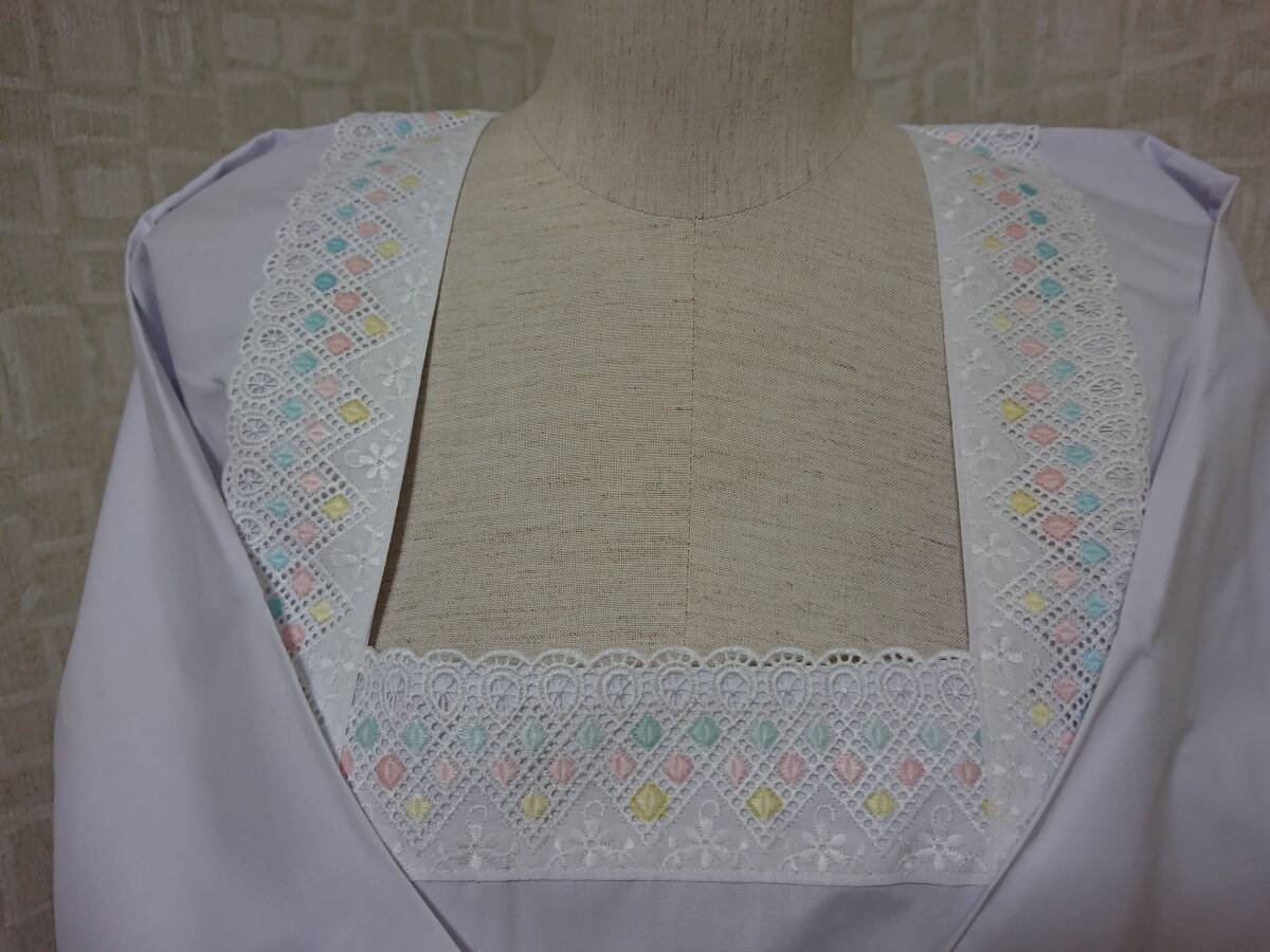 * unused! lady's for women for lady break up . put on apron kitchen wear height 85cm frill attaching hem circle made in Japan cooking real . play storage goods *