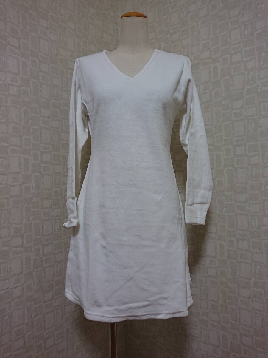 * unused! lady's for women for lady part shop put on room wear pyjamas Night wear cotton 100% white white with defect put on change!①*