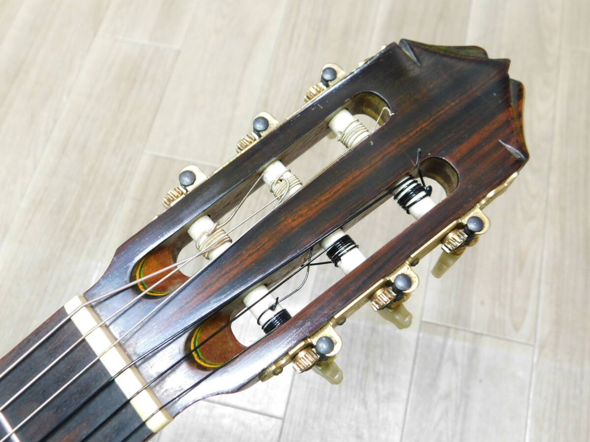 【日本製コンサートギター】小栗利一 作 Aria CONCERT GUITAR AC-30 TOP単板 70年代 MADE IN JAPAN/C467の画像7