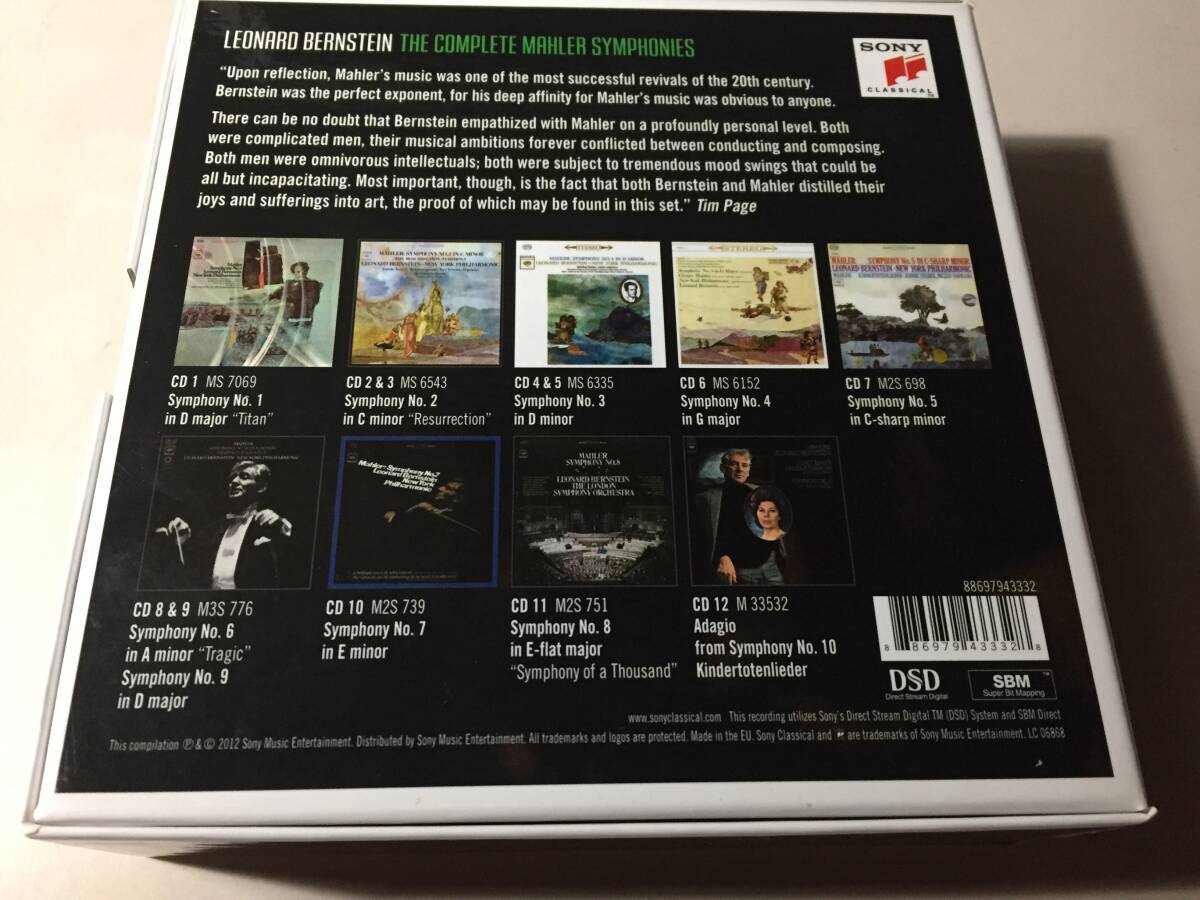 マーラー 交響曲全集 レナード・バーンスタイン ニューヨーク・フィルハーモニック 輸入盤 12枚組 BOX 美品の画像4