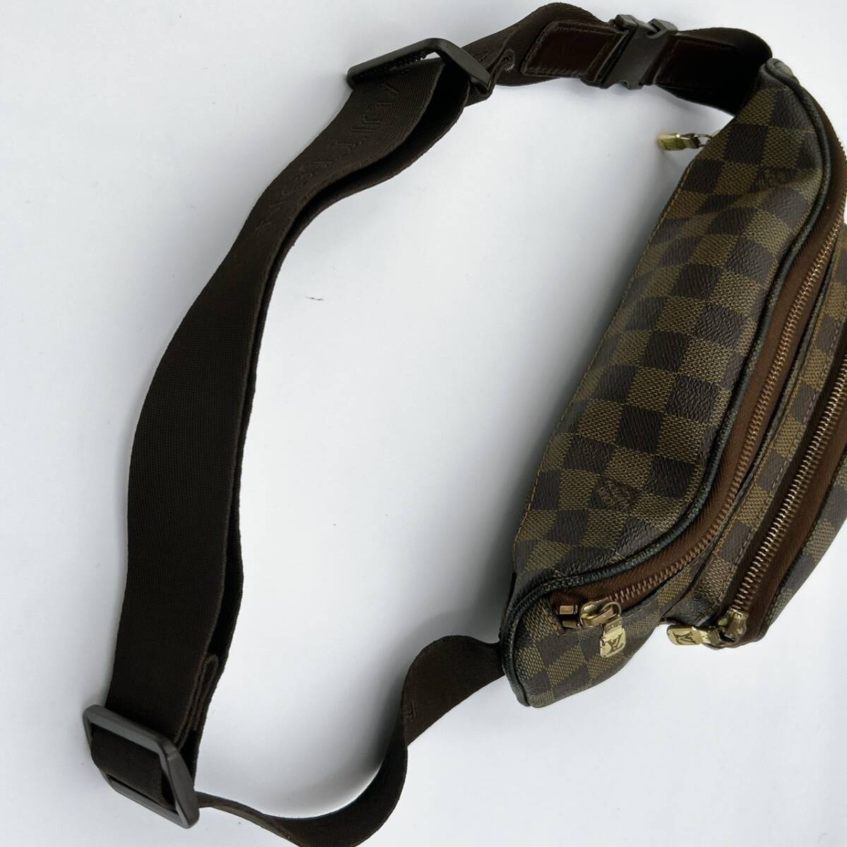 1円●極美品●LOUIS VUITTON ルイヴィトン ダミエ メルヴェール N51172 バムバッグ ウエストポーチ ショルダーバッグ レディース メンズ_画像7