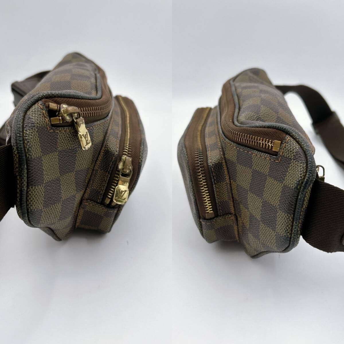 1円●極美品●LOUIS VUITTON ルイヴィトン ダミエ メルヴェール N51172 バムバッグ ウエストポーチ ショルダーバッグ レディース メンズの画像5